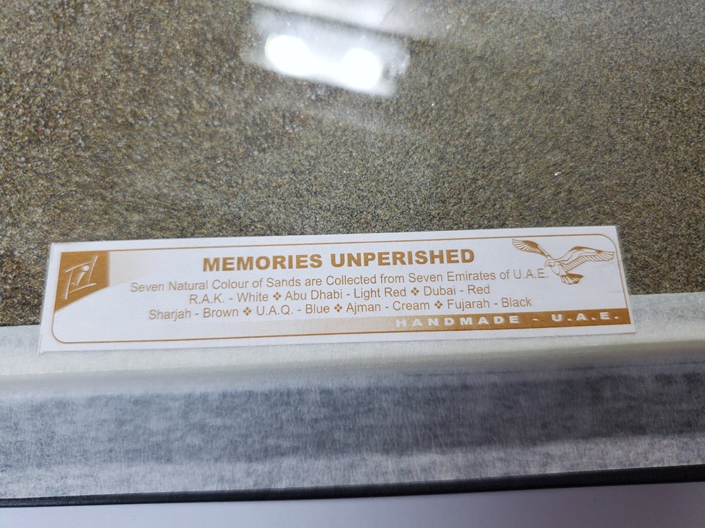Memories Unperished 7 Sands from 7 Emirates U.A.E. Handmade Camel Tree Framed