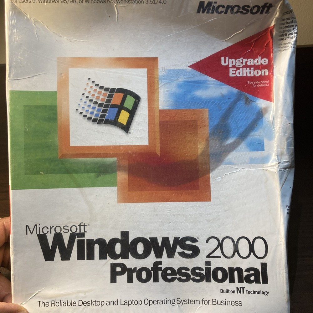 (NEW) Microsoft Windows 2000 Professional Retail Box Sealed (Upgrade Version)