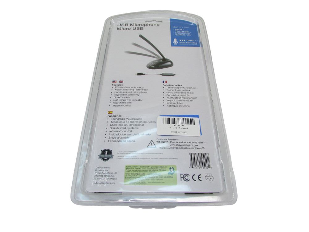 CYBER ACOUSTICS CVL-1084 USB MICROPHONE MICRO USB