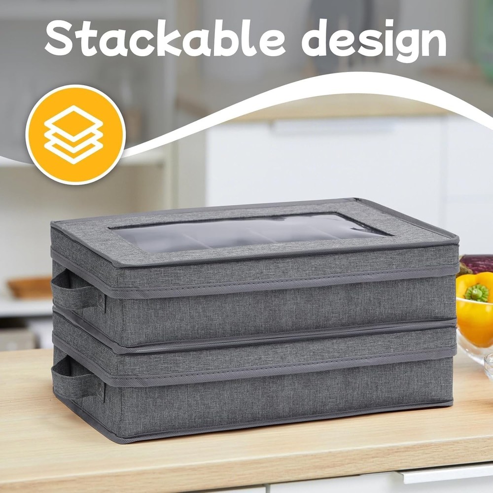 Silverware Storage Box 2 Pack, Flatware Storage, Utensil Storage with Removab...