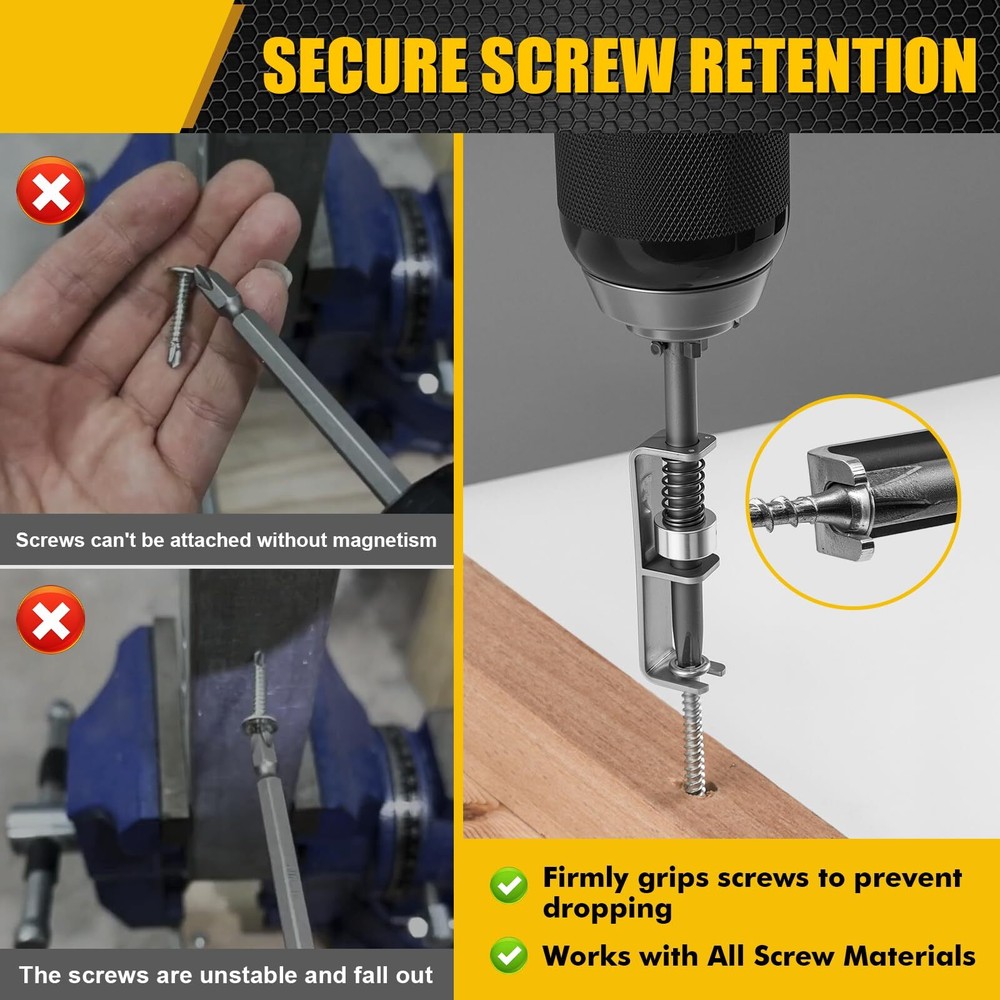 Spring-loaded Screw Holder Bit Anti-drop Screwdriver Bit Single-Hand Operatio...