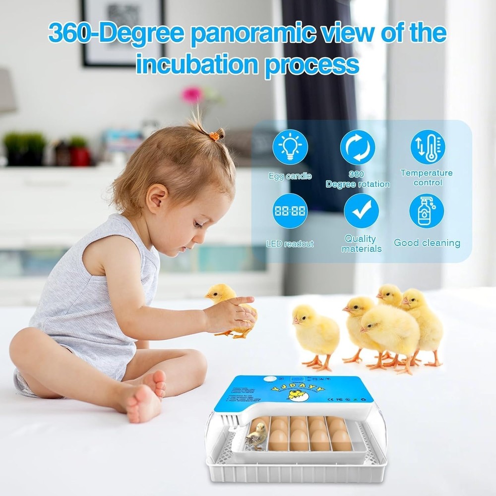 15-35 Eggs Incubator with Automatic Egg Turning and ℉Temperature Display LED ...