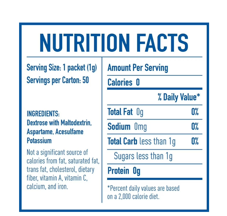 Equal Zero Calorie Sweetener Packets, 1,000 ct.
