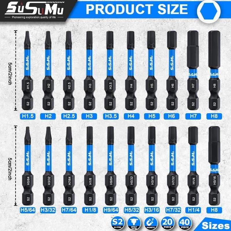 20PCS Hexagonal Head Screwdriver Bit Set