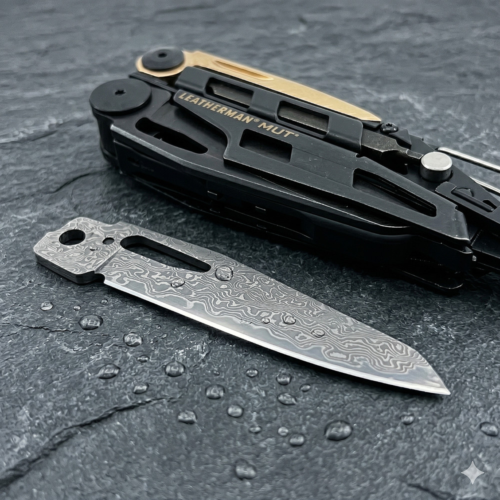 VG10 Damascus Blade for Leatherman MUT / MUT EOD – 60+ HRC, Razor Sharp – Direct