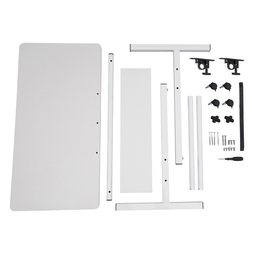 Adjustable Height Rolling Laptop Desk - Versatile Mobile Workstation