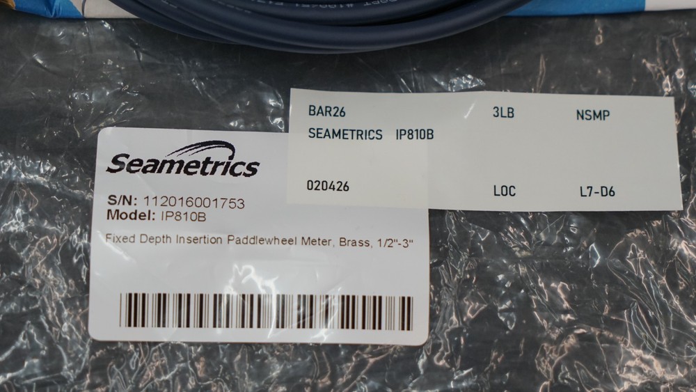 SEAMETRICS IP810B Fixed Depth Paddlewheel Flow Meter, IP800 Series
