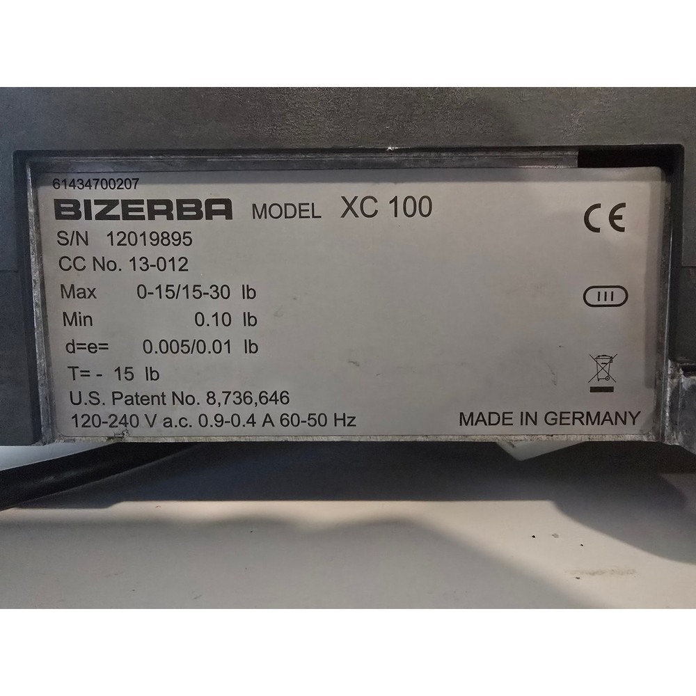 Bizerba XC 100 30lb Dual Range Touchscreen Label Printing Scale WiFi & Printer