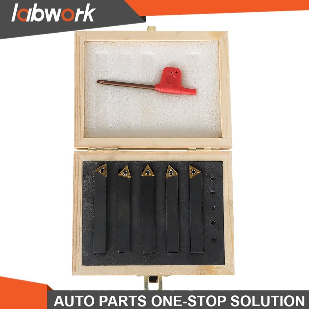 Labwork Carbide Indexable Turning Tool Bit With Carbide Inserts 5 PACK 3/8"