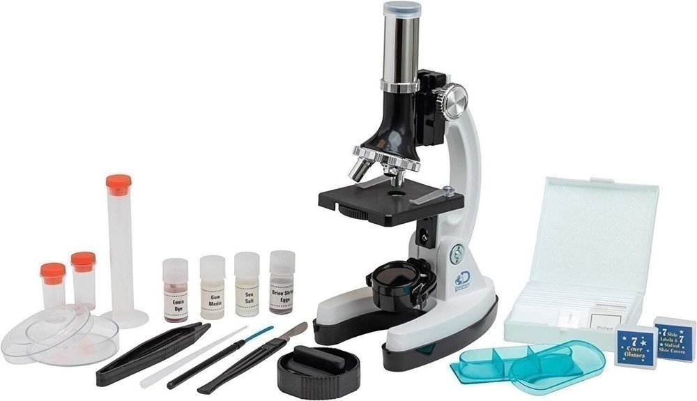 Discovery #MINDBLOWN Microscope Set 48-Piece with Durable Metal Framework,...