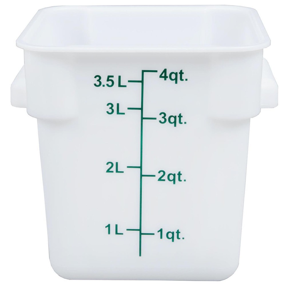 Thunder Group PLSFT004PP 4 Qt White Polyethylene Square Food Storage Container