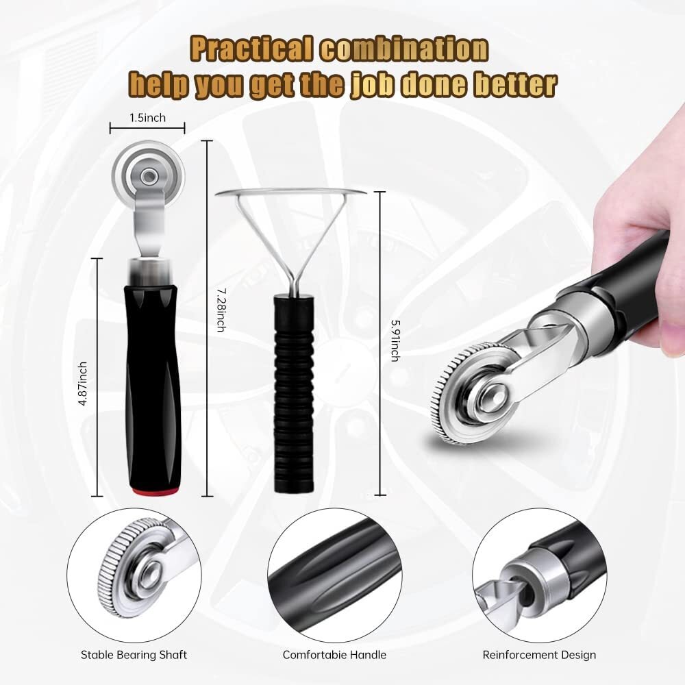 Tire Patches Tool Tire Patch Roller+ Buffer Wheel+ Grinding Head Buffing Wheel