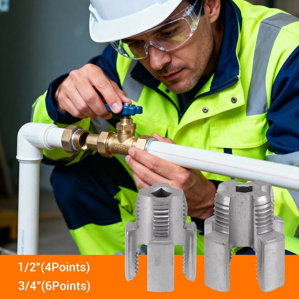 2Set Integrated Internal&External Pipe Threading Tool For 1/2'' 3/4'' Water Pipe