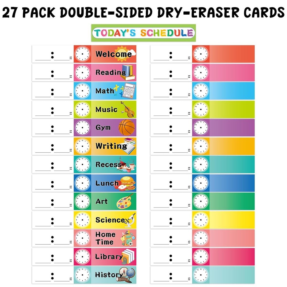 Fancy Land Daily Schedule Pocket Chart Educational for...