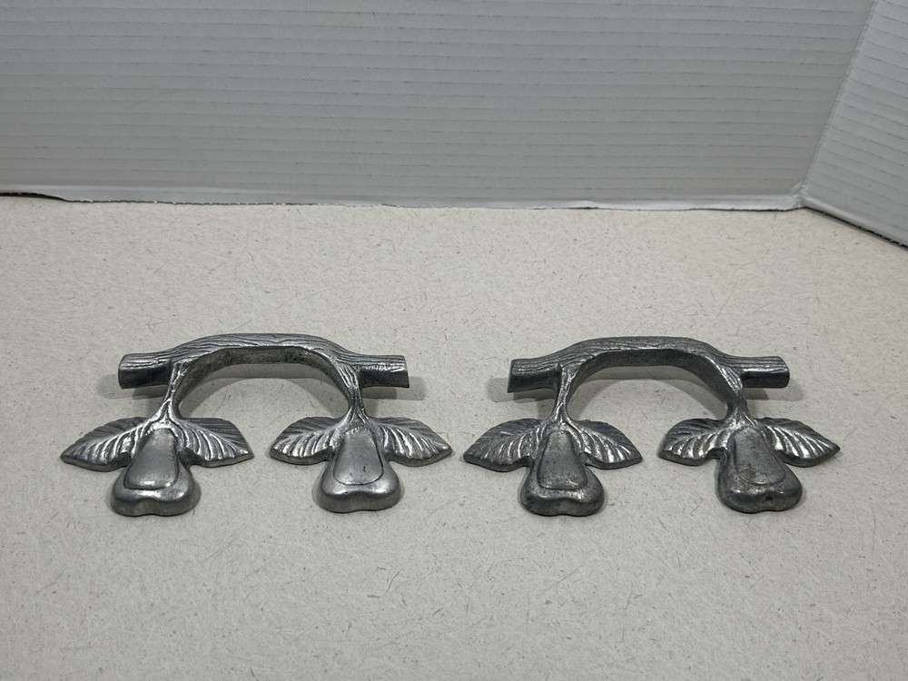 Vintage HTF Rustic Leaf And Vine/ Pear Pull / Handle Hardware Set