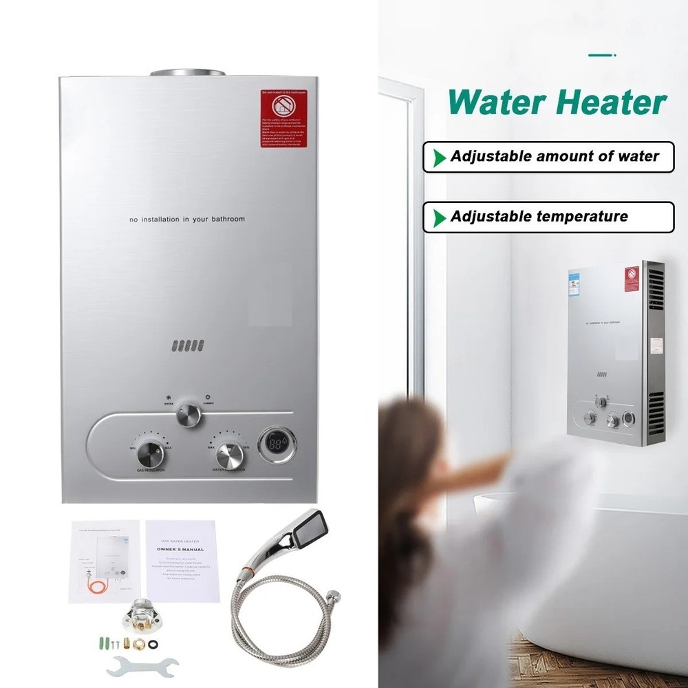 LPG Hot Water Heater Propane Gas Tankless Instant Boiler Shower Kit Portable UK