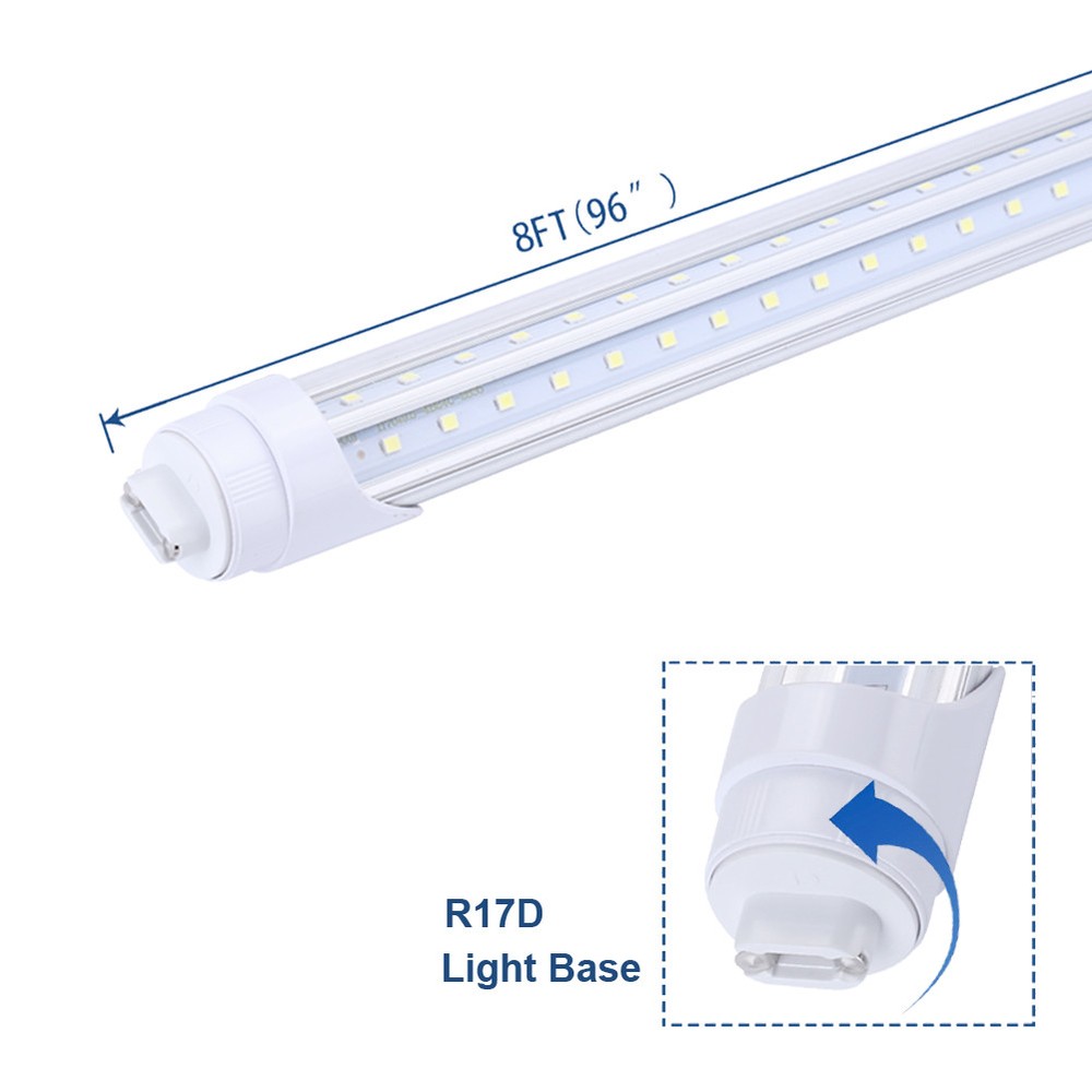 R17D HO 2 Pins T8 8ft LED Tube Light 65W Replace Fluorescent Light 6000K 4Pack