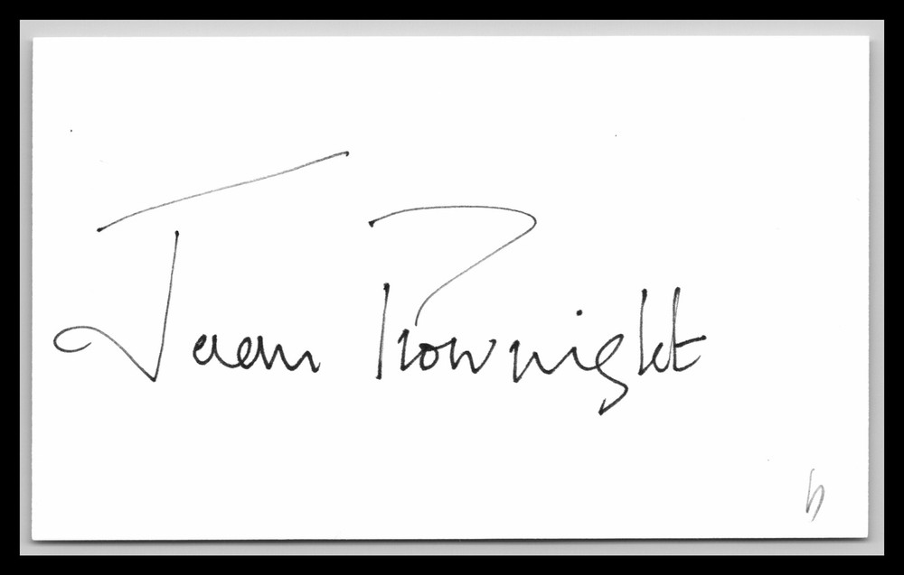 Joan Plowwright - Actress - 3x5 Card - Signed / Autograph (b)