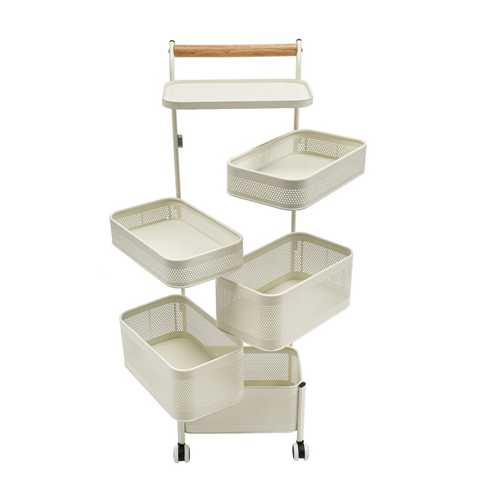 6-Tier Rotating Vegetable And Fruit Basket Rack - Kitchen Organizer