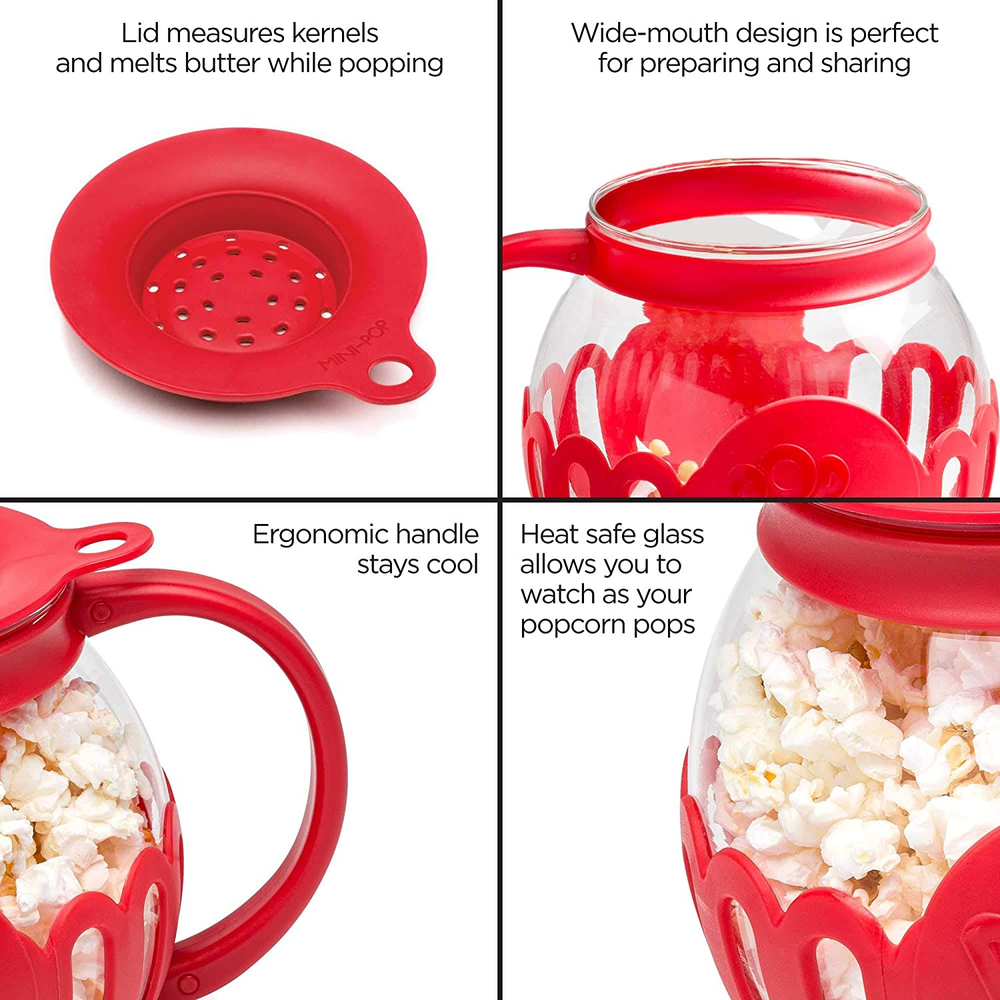 Ecolution Original Microwave Micro-Pop Popcorn Popper, Borosilicate Glass 1.5