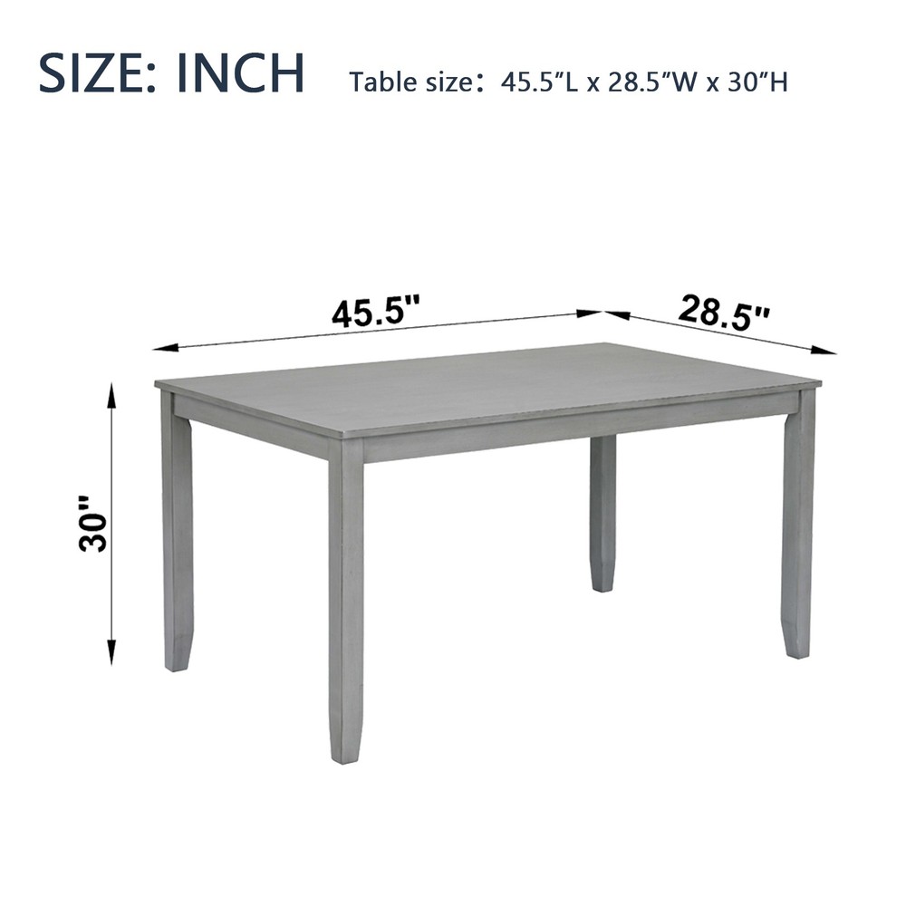 Wooden Dining Rectangular Table, Kitchen Table for Small Space, 4 Person Dinin
