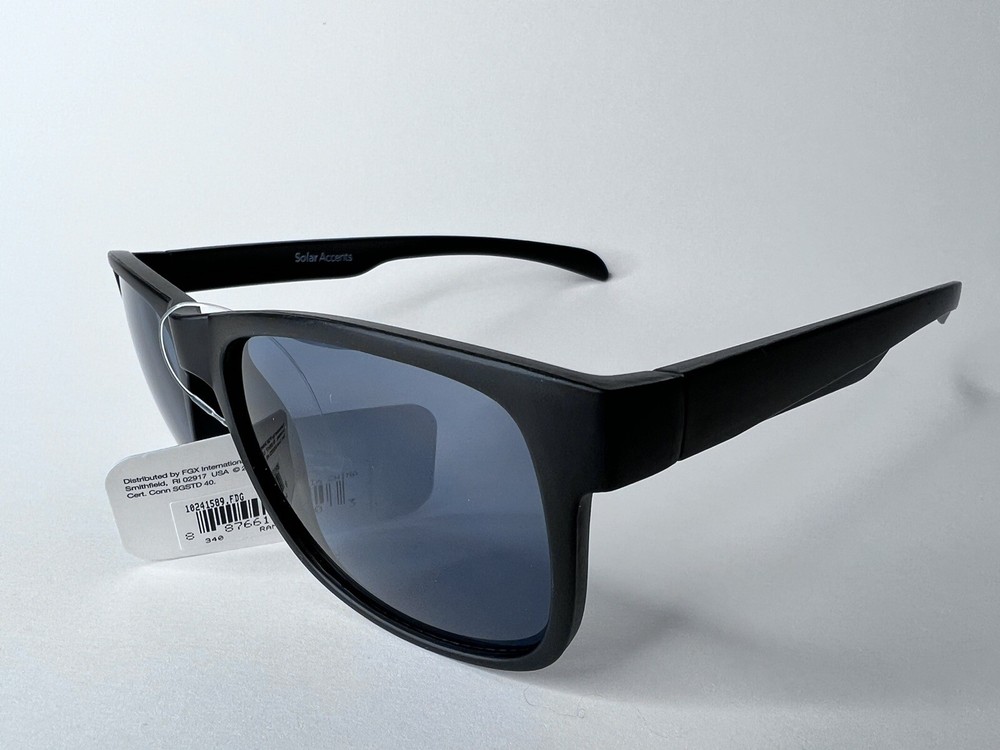 Solar Accents Drivers Glasses Rectangular Black Glasses 100%UVA-UVB