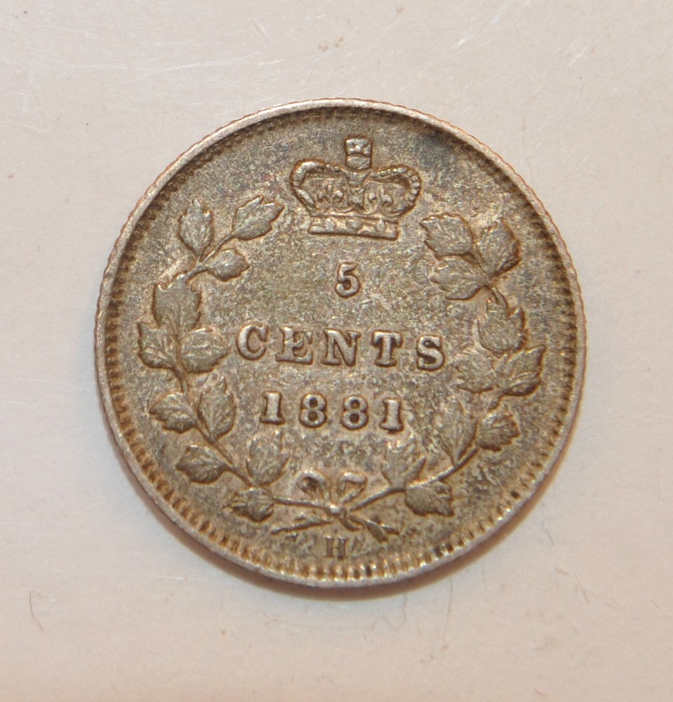 1881 H Canada 5 Cent