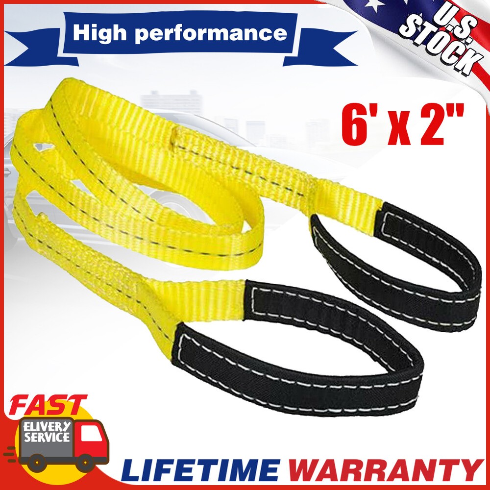2"x 6ft Under 9000LBS Breaking Lifting Strap Sling 3000LBS Load Capacity Tension