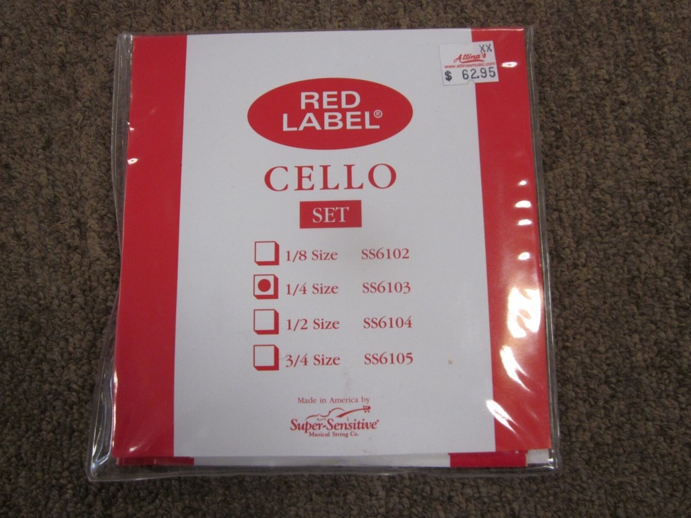 Red Label Cello String Set 1/4 size