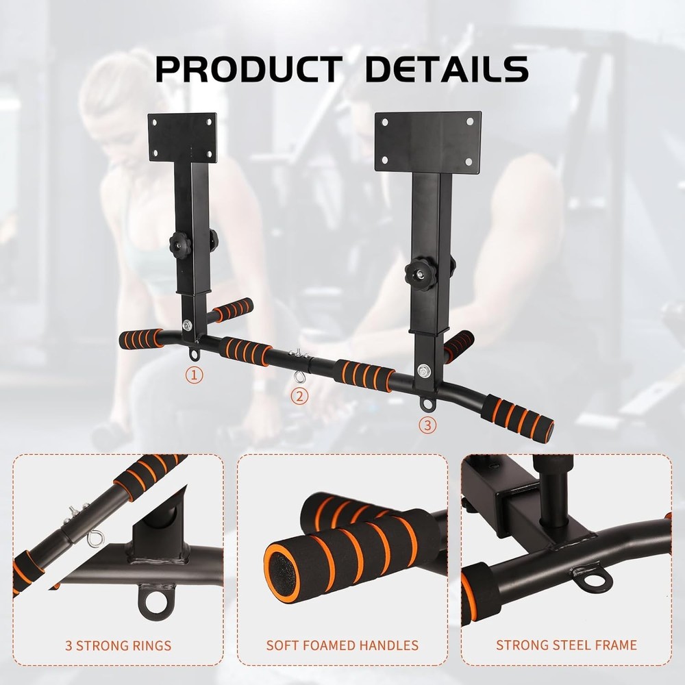 Pull Up Bar Wall Mounted: Wall Adjustable Joist Mount Pull Up Bar & Chin Up Bar