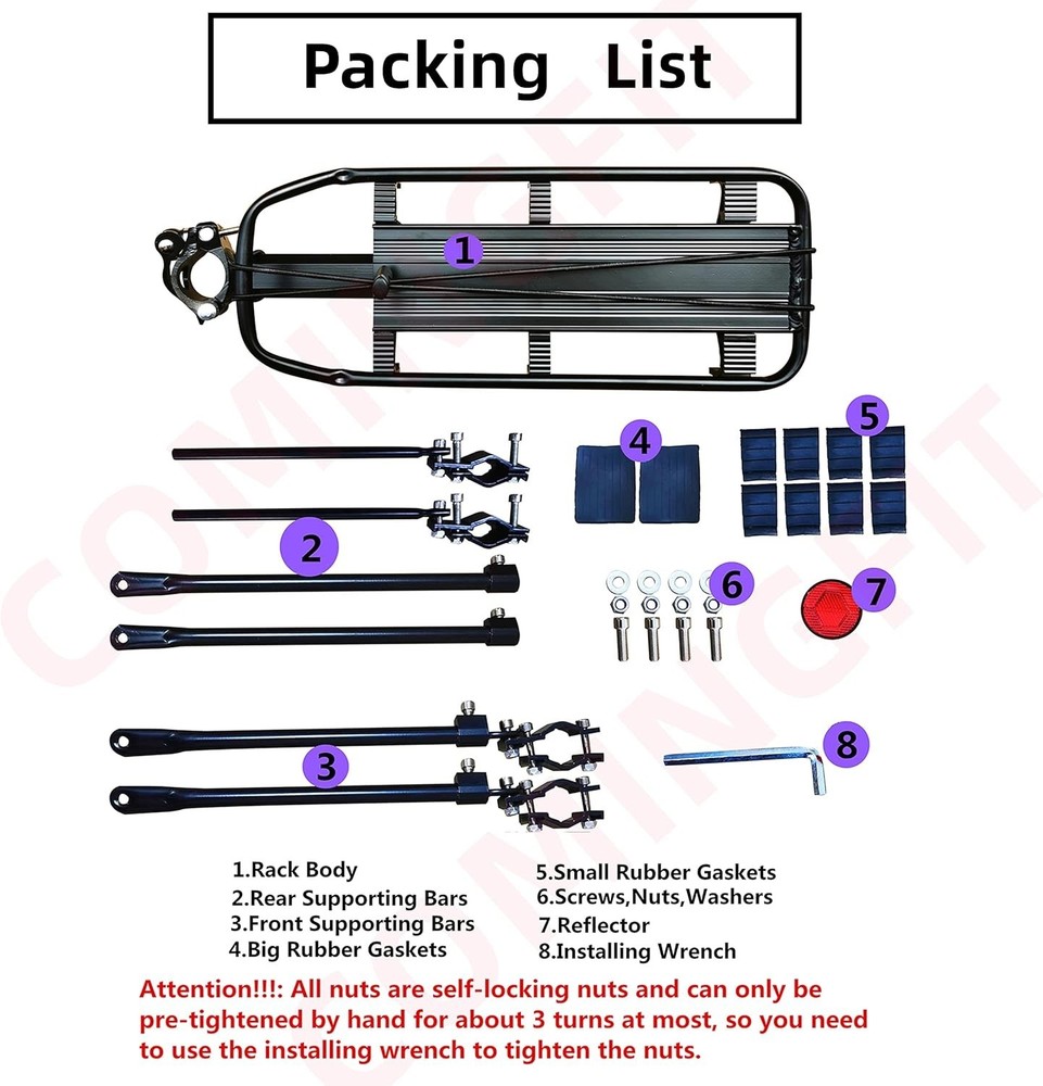 Rear Seat Mount Cargo Rack - 180lbs Capacity, Quick Release & Easy Installation