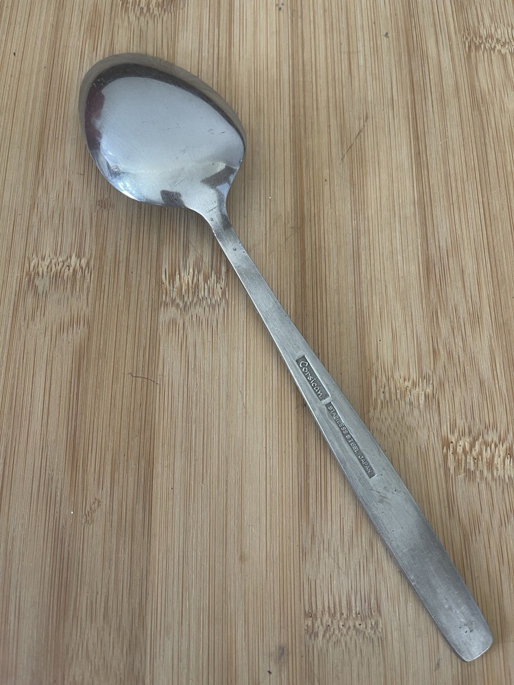 CORSICAN Japan Scroll Black Serving Table Spoon 8.5"