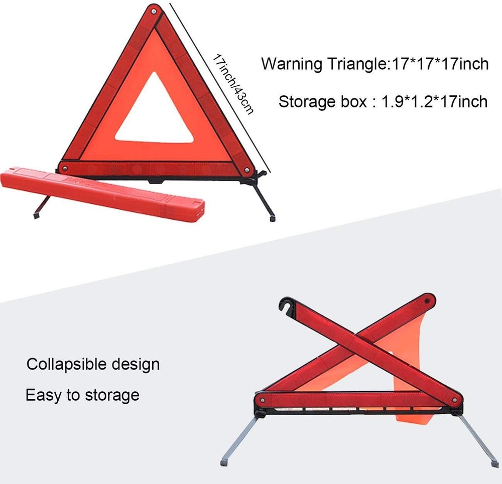 Warning Triangle Euro With Storage Box, ECE RED, 2 Pack