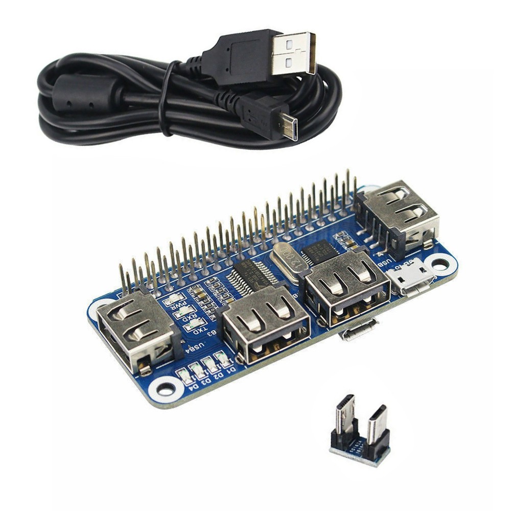 5V USB Hub Extension Board & Micro USB Converter & Cable For Raspberry Zero/W H