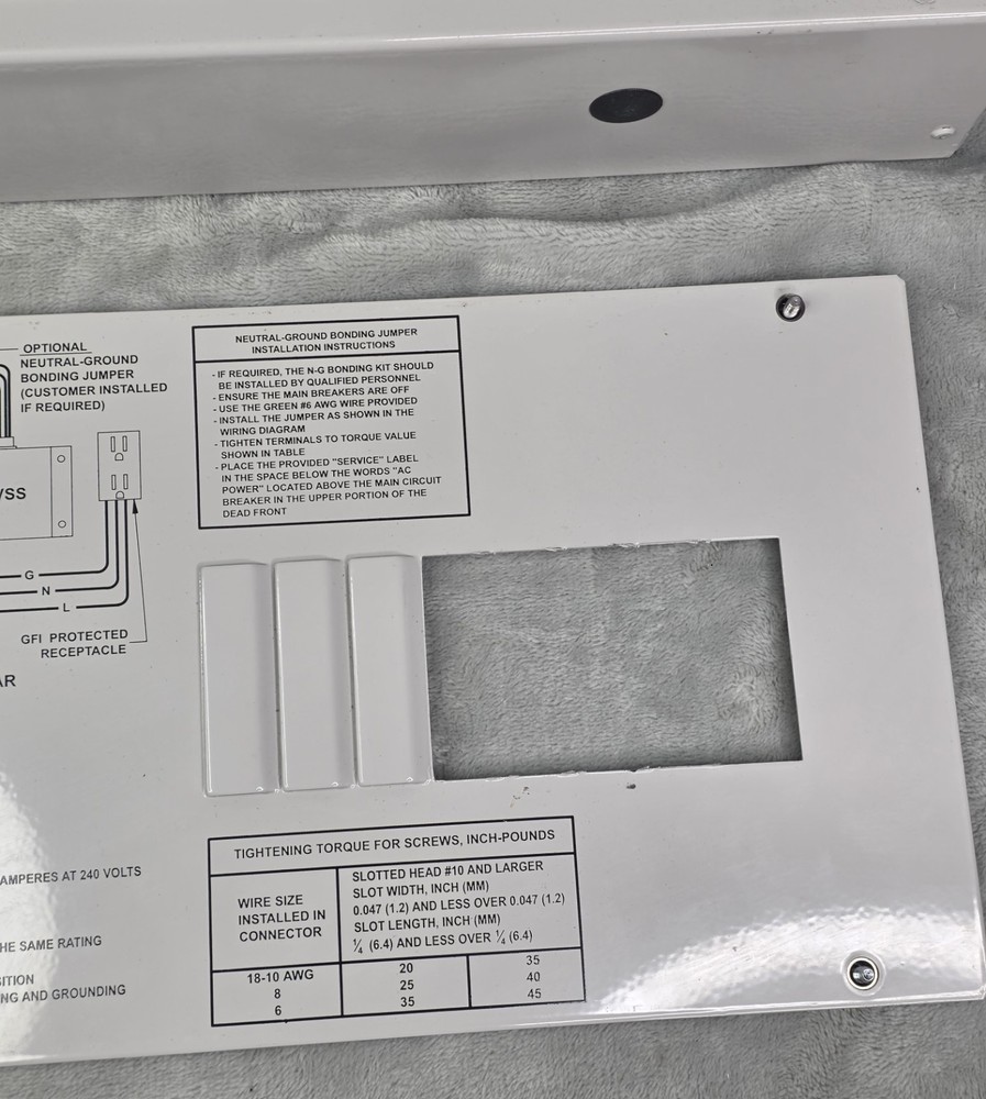 Purcell 60A Generator Transfer Switch Panel w/ Square D QO Breakers & Surge