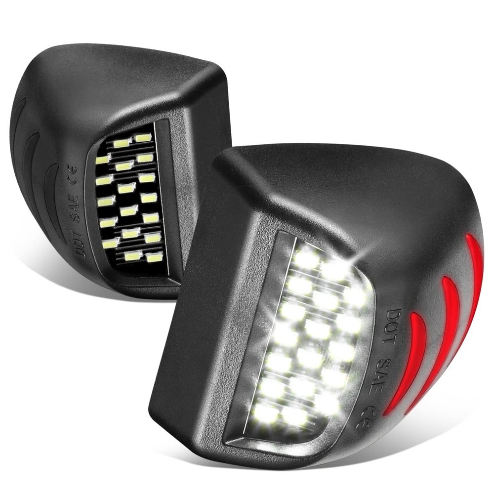 Pair of LED License Plate Lights Compatible with 01-13 Silverado Sierra 1500/...