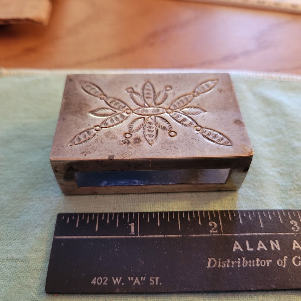 Engraved Sterling Hand Made Matchbox Cover