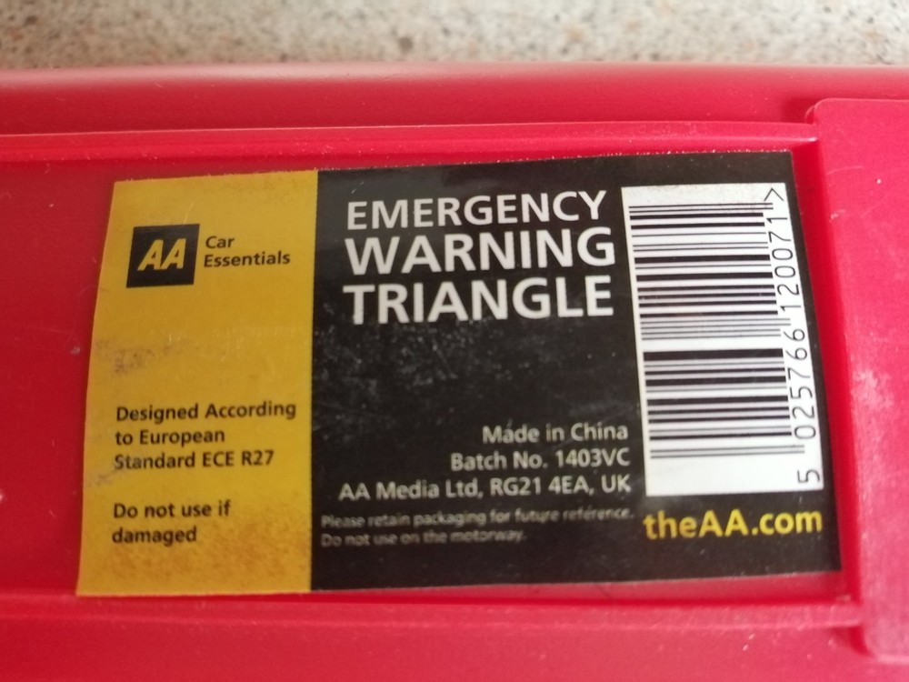 AA EMERGENCY WARNING TRIANGLE