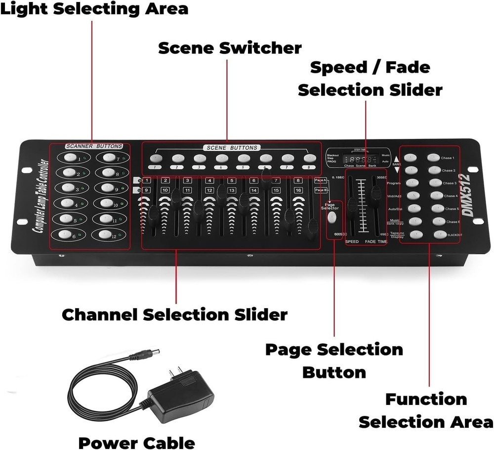 Versatile 192 Channel DMX Lighting Controller - Connect and Control Effortlessly