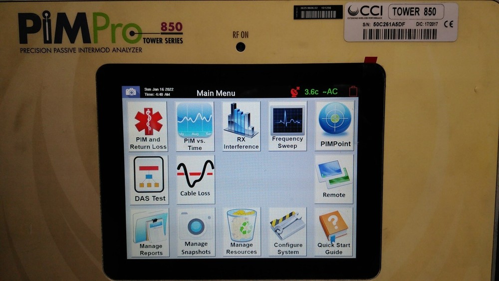 [Used] CCI / PimPro850 / Precision Passive Intermod Analyzer, 1pcs