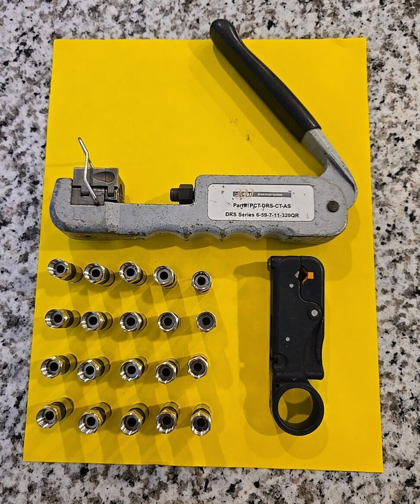 COMMERCIAL GRADE COMPRESSION TOOL CONNECTOR SPRING LOADED STRIPPER 20 CONNECTORS