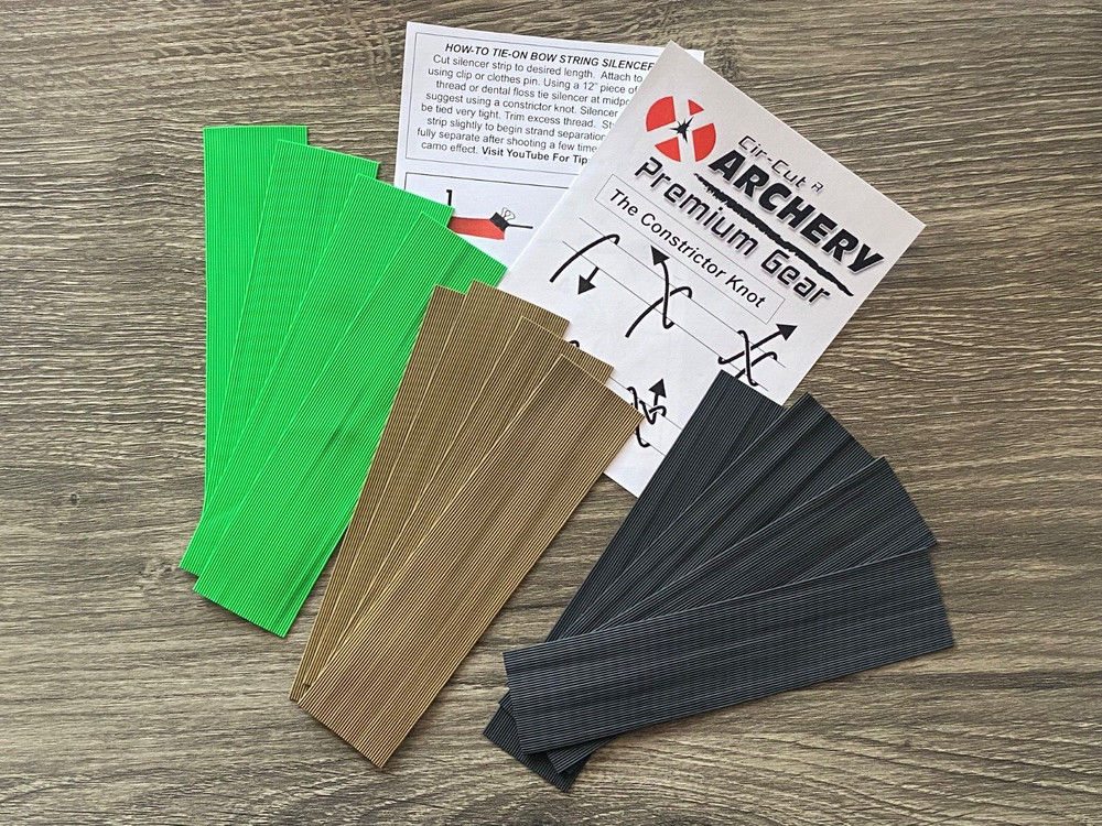 12 PC PRO PACK WHISKER Archery RUBBER Bow String Silencer - EASY TIE ON INSTALL
