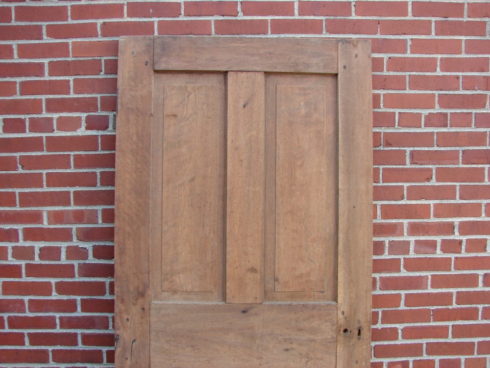 19TH CENTURY RAISED PANEL WALNUT DOOR PEGGED MORTISED