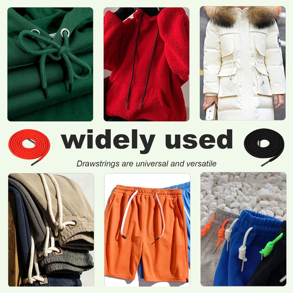 Drawstring Cord Replacement Set with Easy Threaders Cord Locks & Elastic Bungee