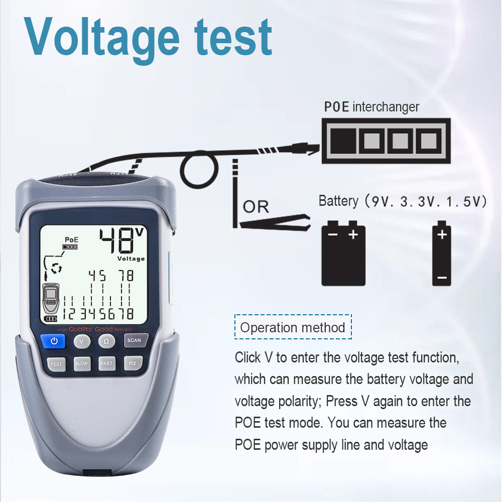 Handheld Portable Network Cable Tester LCD Large Screen Display Digital V8M3