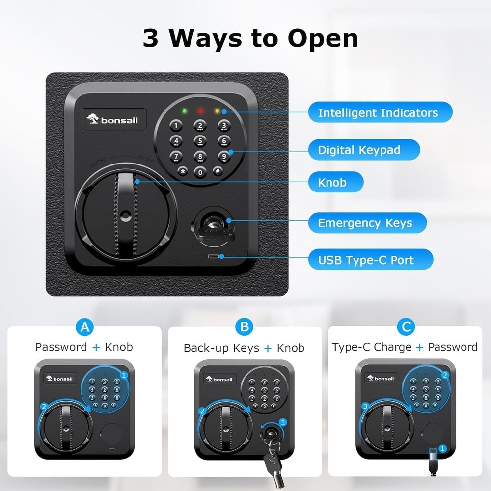 Large Safe Box with Digital Lock - 1.8 Cu.ft