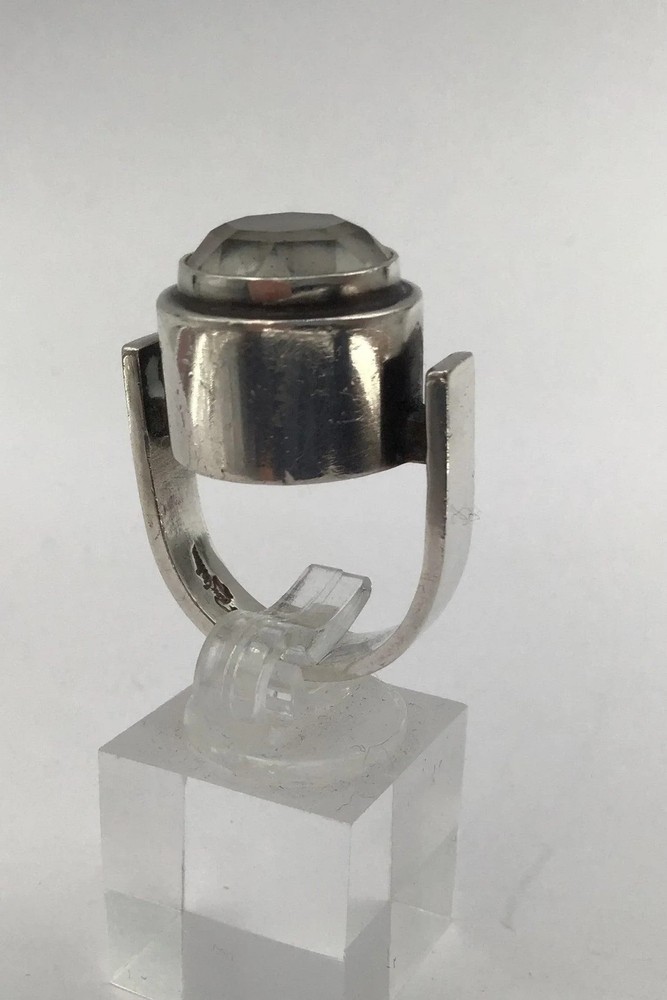 Aage Fausing / Rey Urban Sterling Silver Modern Ring Rock Crystal