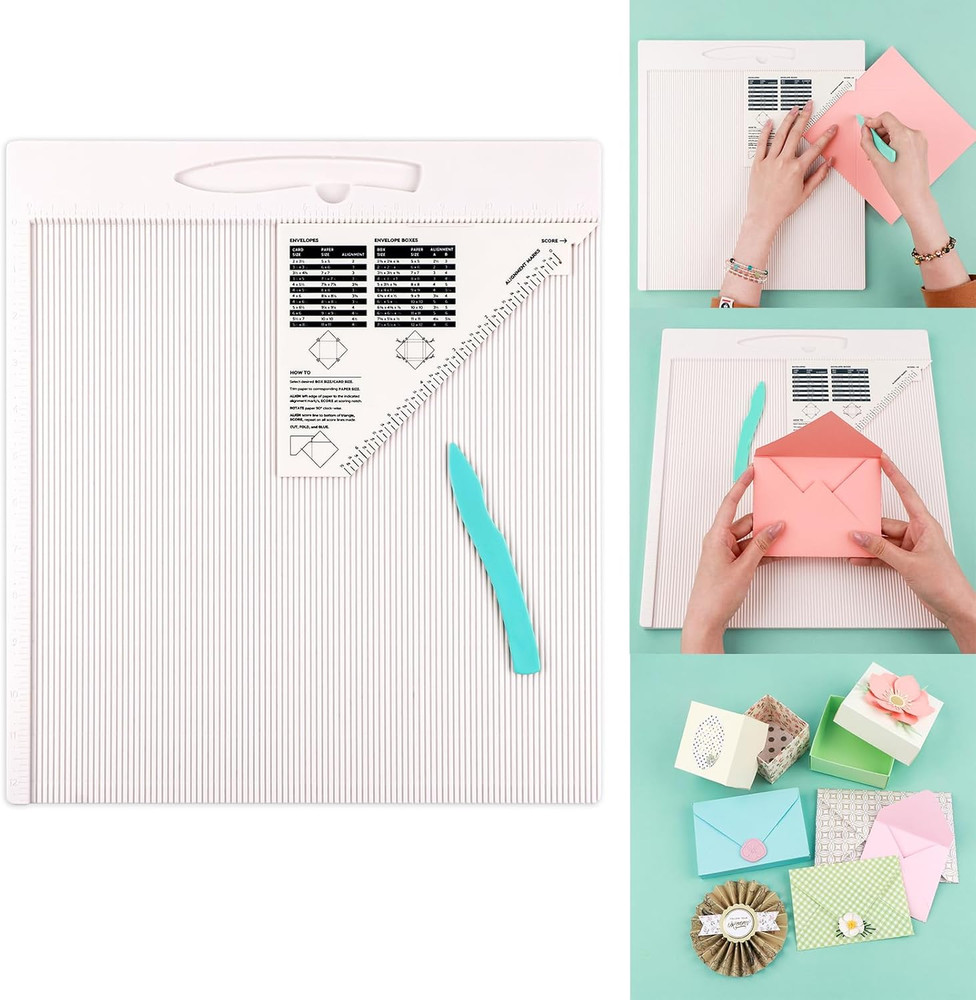 12X12" Scoring Board for Making Envelopes,Envelope Boxes&Gift Boxes–Large Multi-