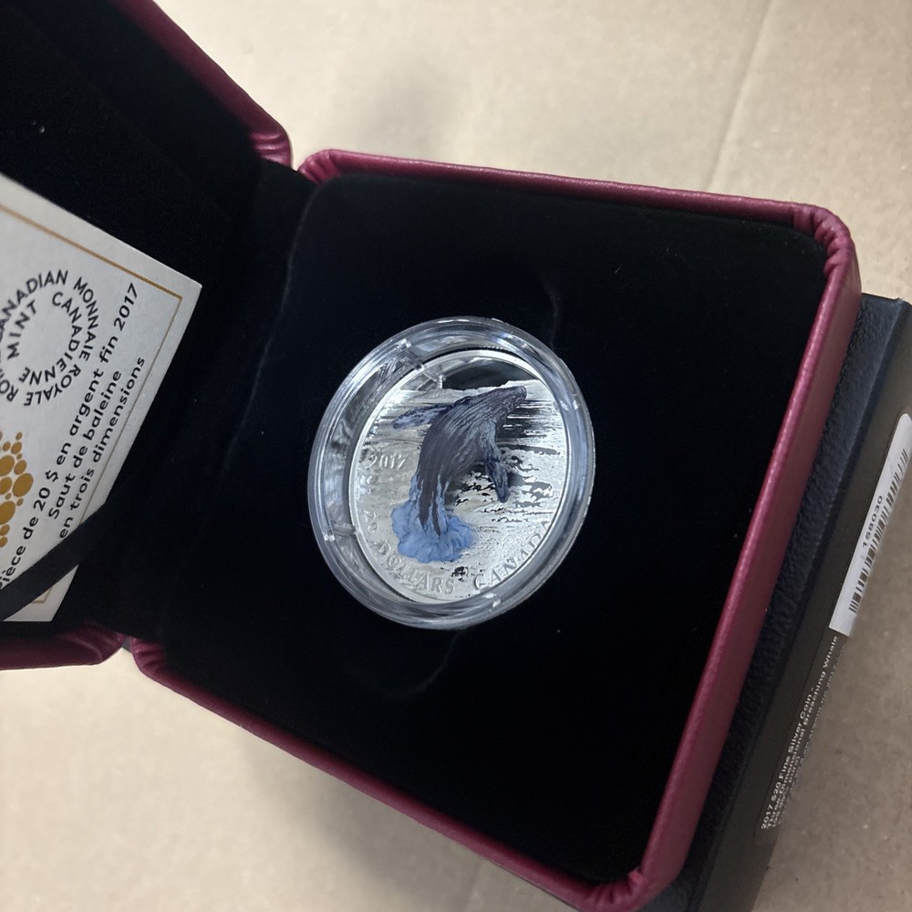 2017 $20 Breaching Whale - Pure Silver Coin