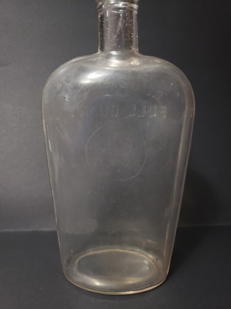 Antique Registered Full Quart Bottle Flask